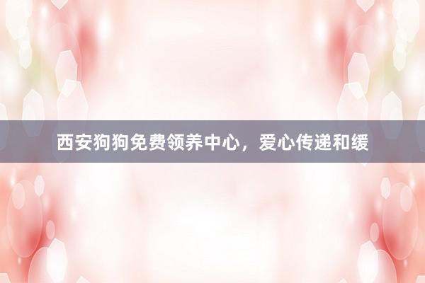 西安狗狗免费领养中心，爱心传递和缓